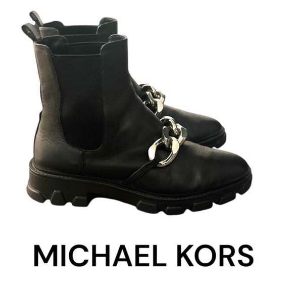 Authentic Michael Michael Kors designer black leather boots sz 7.5 - Picture 1 of 12